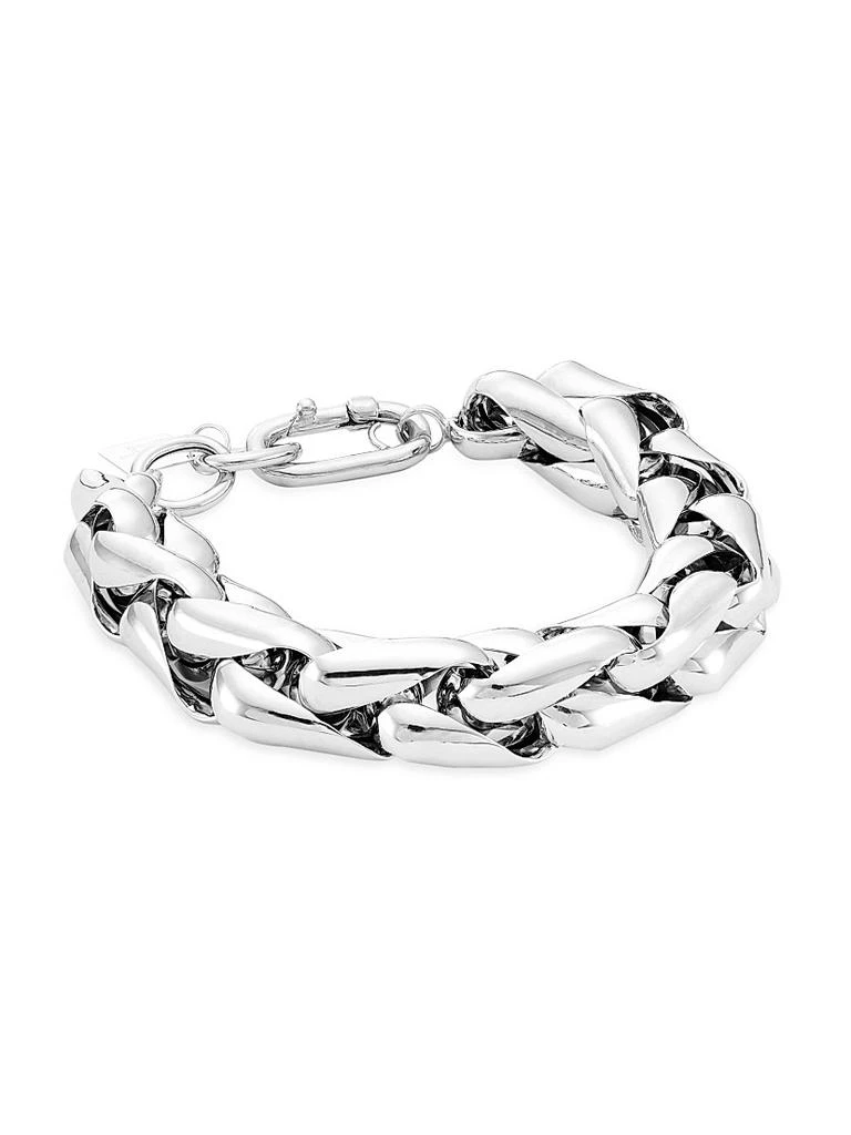 Lauren Rubinski 14K White Gold Medium Wheat Chain Bracelet 1