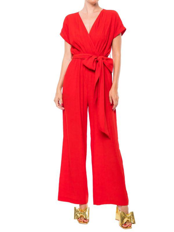 Meghan LA Wonderland Belted Wide Leg Jumpsuit
