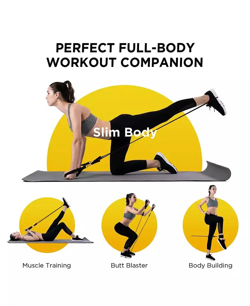 Cowin Resistance Exercise Bands Set Up to 150lb with Door Anchor and Handles Black 6