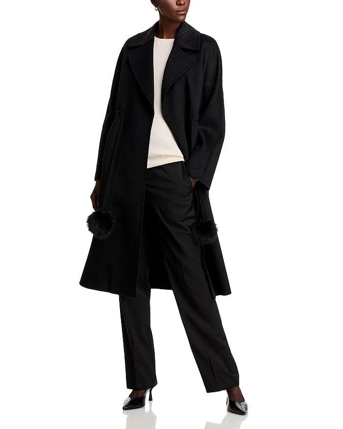 Adrienne Landau The Wool Blend Pom Pom Coat 1
