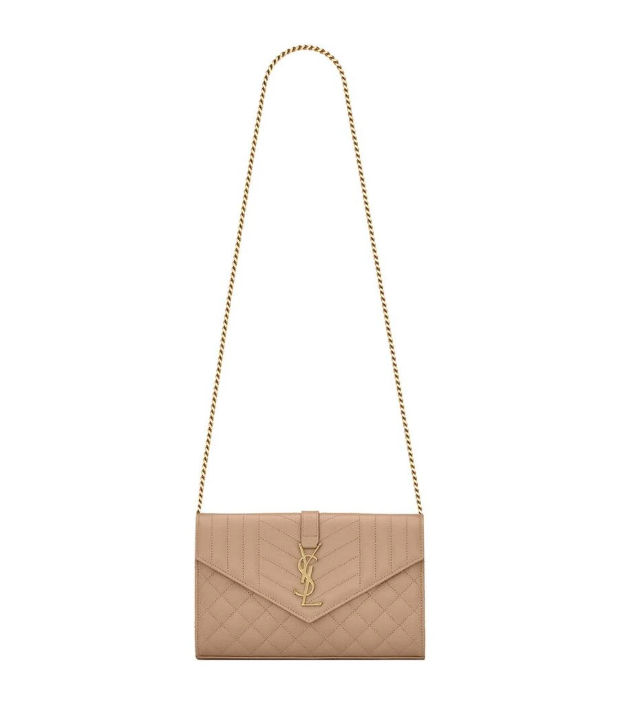 Yves Saint Laurent Leather Envelope Chain Wallet 1