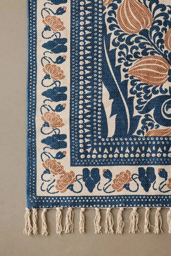 Urban Outfitters Art Deco Tulip Floral Printed Rug 5