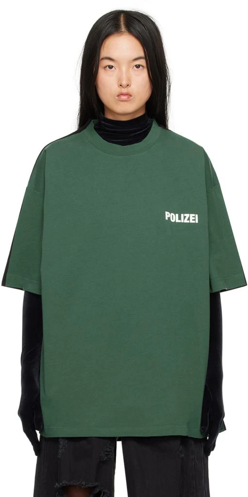 Vetements Green 'Polizei' & 'Securite' Double T-Shirt 1