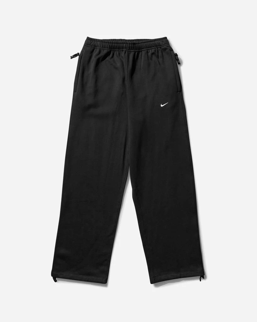 NIKE Men's Solo Swoosh Open Hem Fleece Sweatpants Black 1