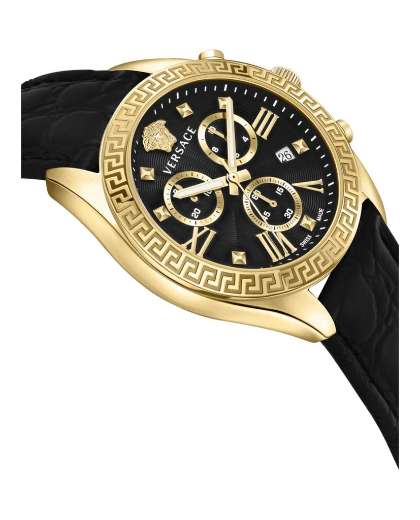 Versace Greca Chrono Leather Watch 3