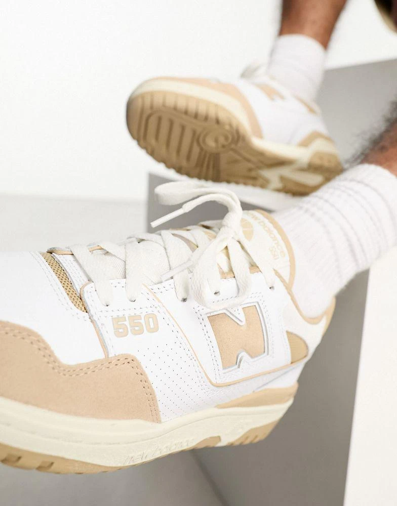 New Balance New Balance 550 trainers in white & tan 3