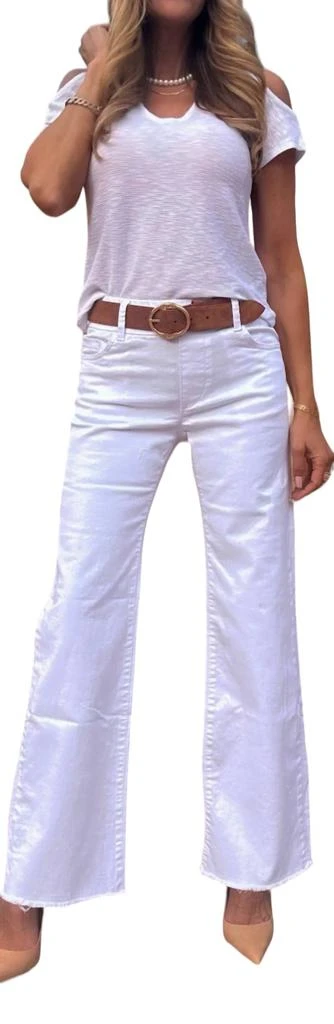 BEVY FLOG Amanda Pants In White Denim 1