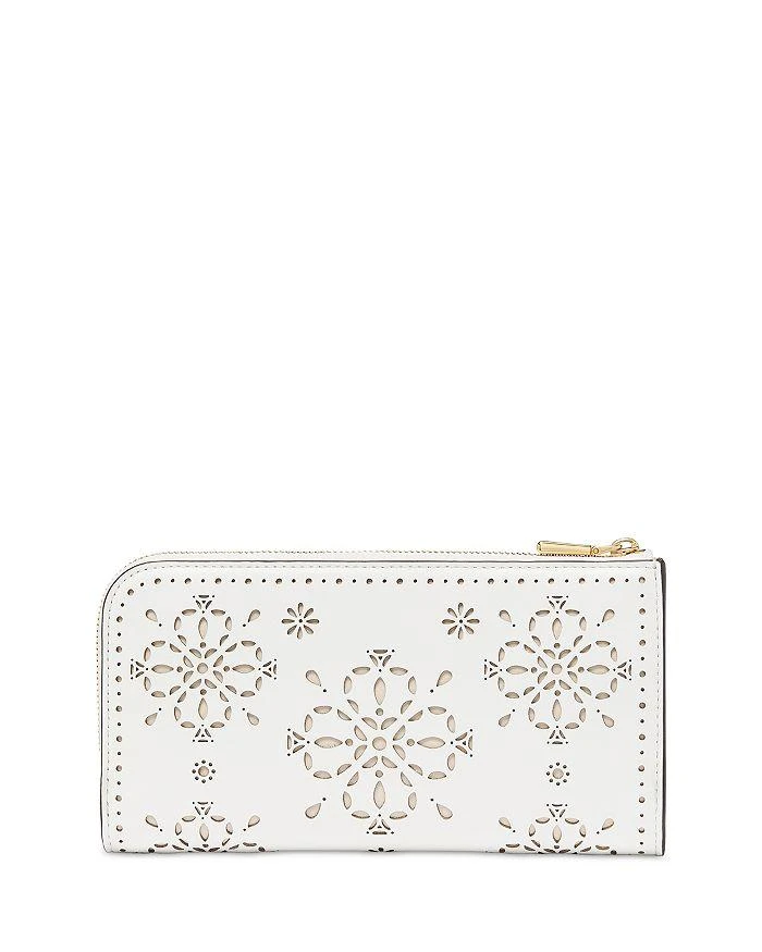Kate Spade Devin Spade Flower Perforated Leather Zip Around Continental Wallet 2