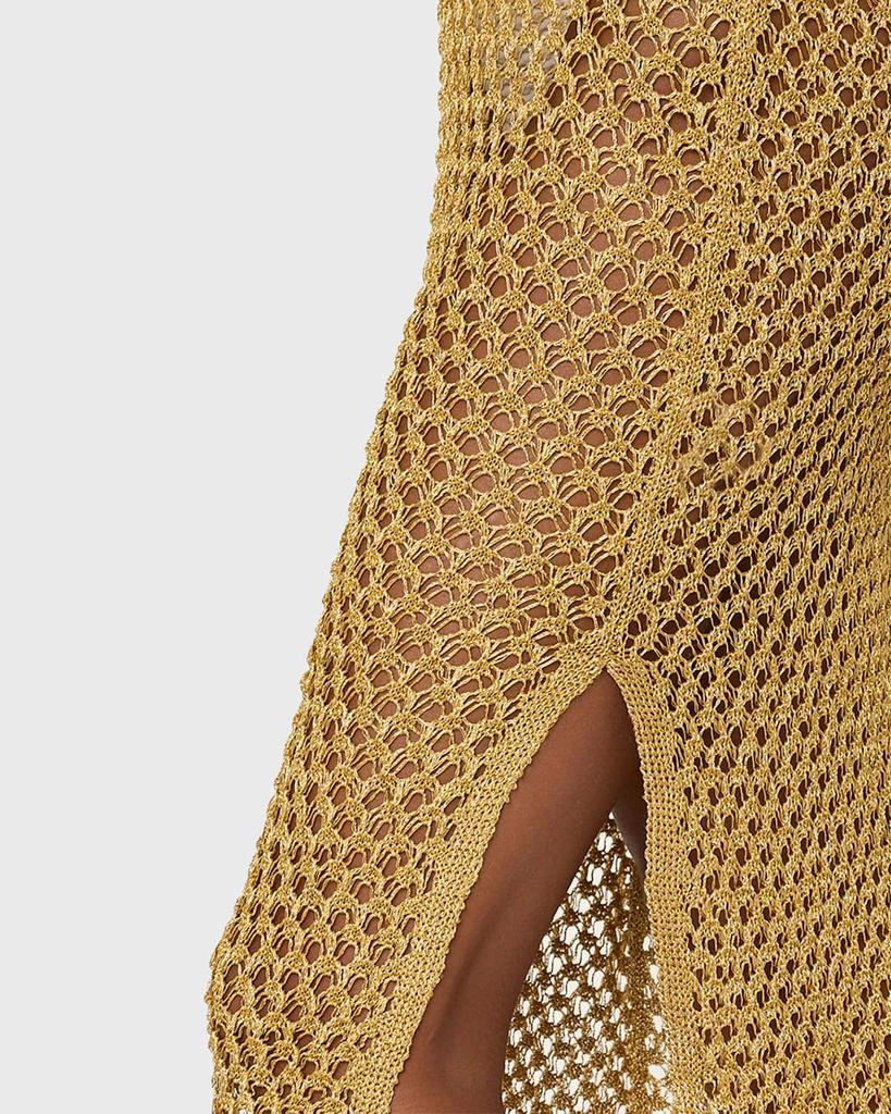 Milly Cabana Metallic Mesh Midi Dress 5