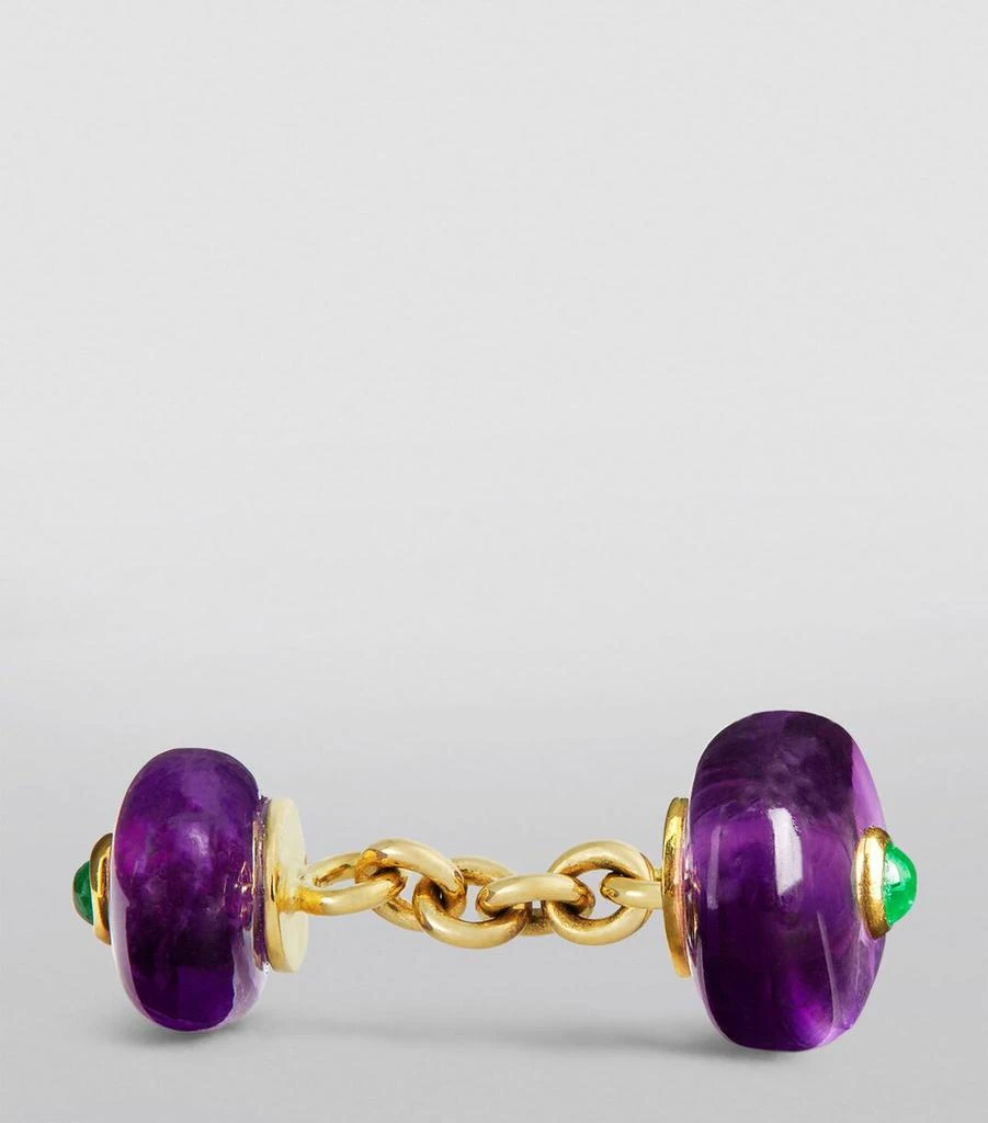 Deakin & Francis Yellow Gold and Amethyst Cufflinks 3