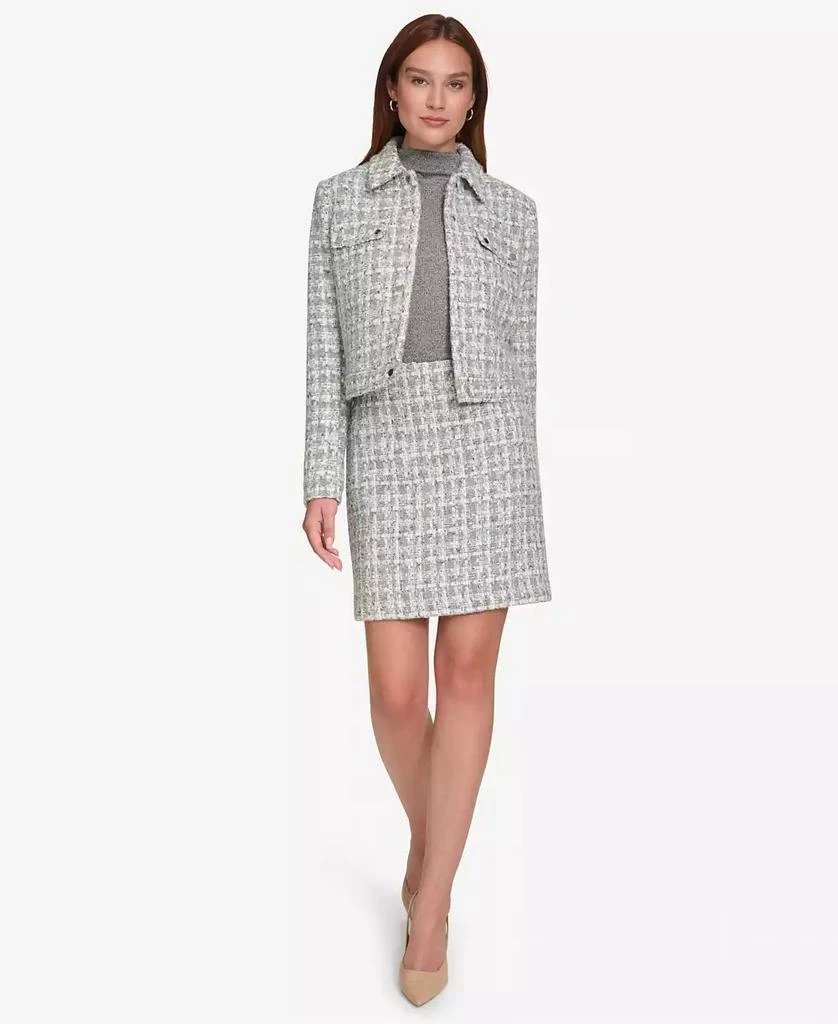 Calvin Klein Women's Tweed Button-Front Jacket 4