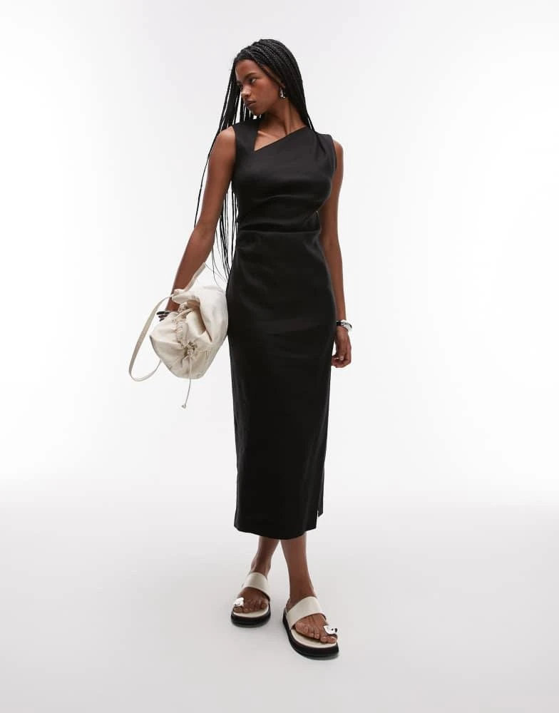 cut out dress mango Crinkled-effect dress with cut-out - Women