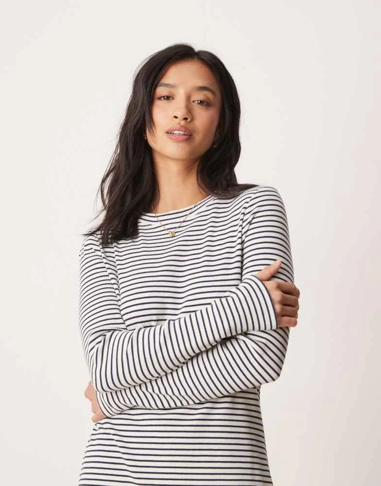 Shop Nobody's Child Petite ribbed column maxi dress in mono stripe on Sale  at BeyondStyle  Get 20% Off Nobody's Child Petite ribbed column maxi dress  in mono stripe with Limited-Time Flash