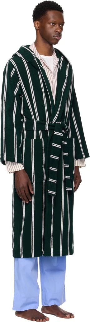 Tekla Green Terry Hooded Bathrobe 2