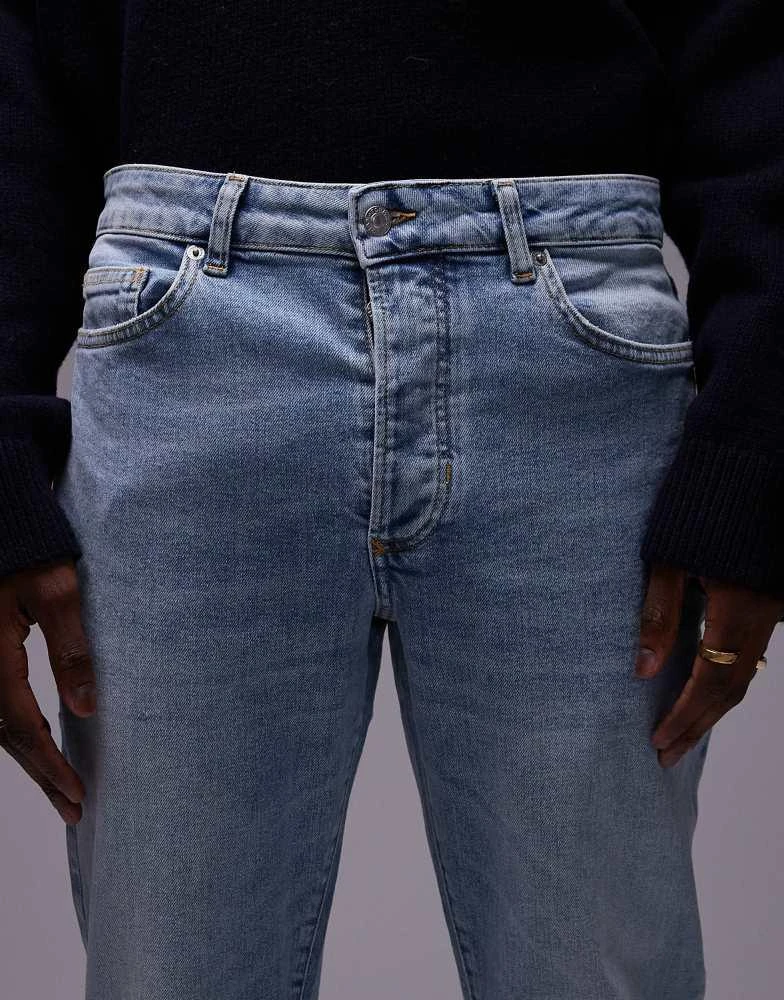 Topman Topman stretch skinny jeans in light wash blue 5
