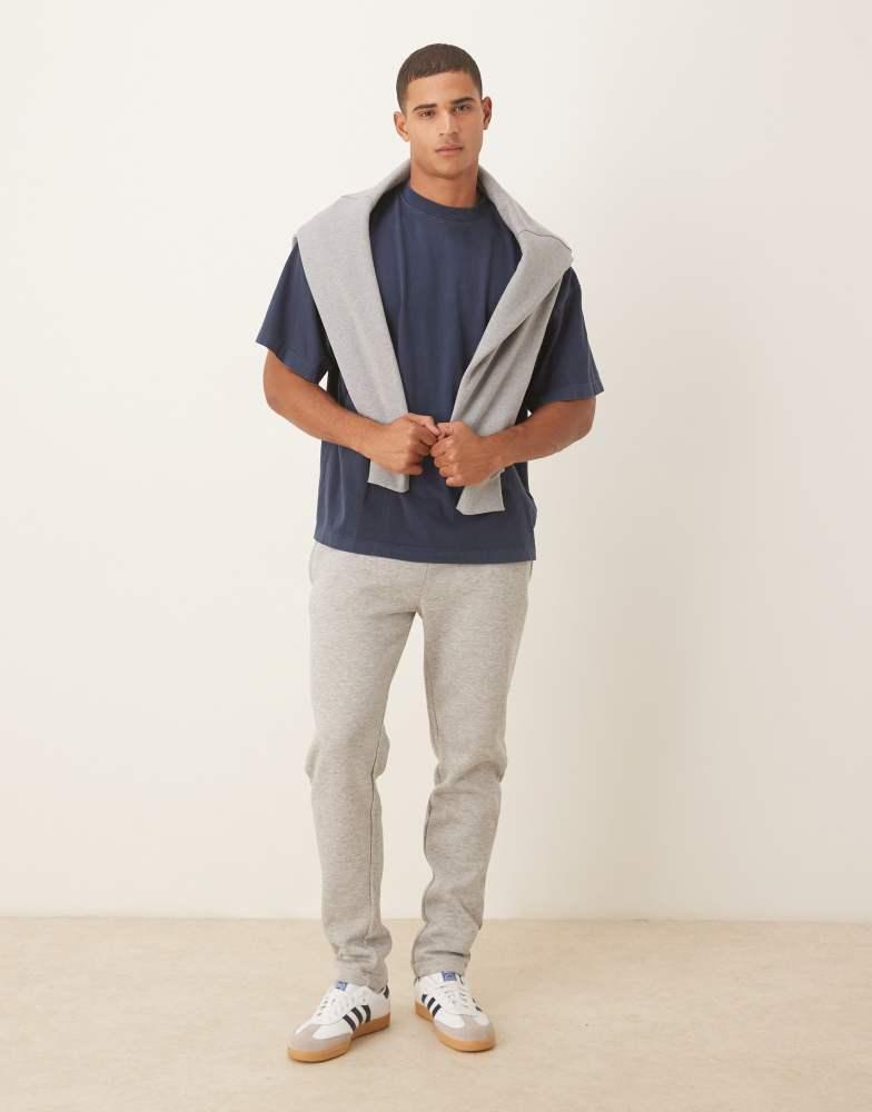 Brave Soul Brave Soul Straight leg open hem joggers in grey