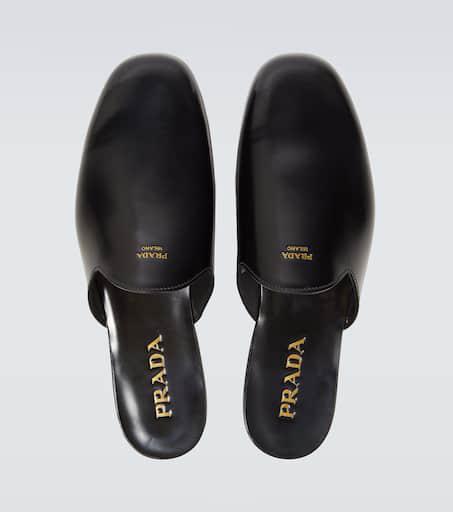 Prada Brushed leather mules - Sandals - Free Shipping - BeyondStyle