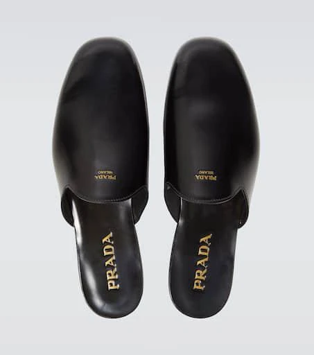Prada Brushed leather mules 4