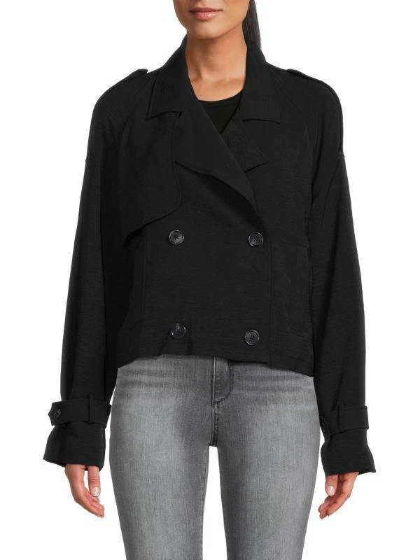 Laundry by Shelli Segal Notch Lapel Epaulet Coat 1