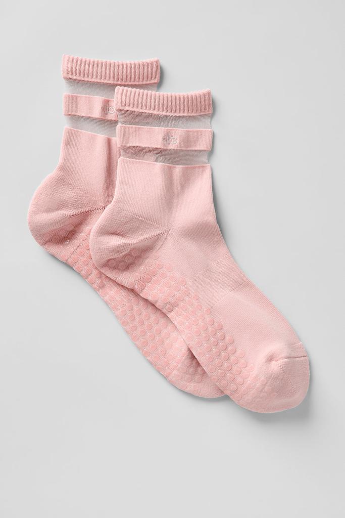 Alo Women's Pulse Grip Sock - Pink Quartz