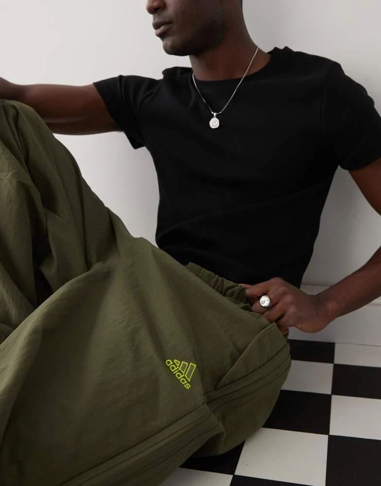 Adidas adidas Originals Street parachute pants in khaki 2