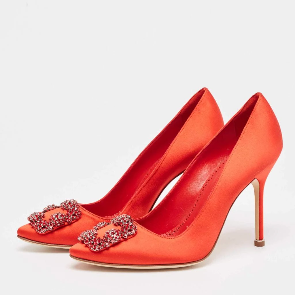 Manolo Blahnik Manolo Blahnik Red Satin Hangisi Pumps Size 38 2