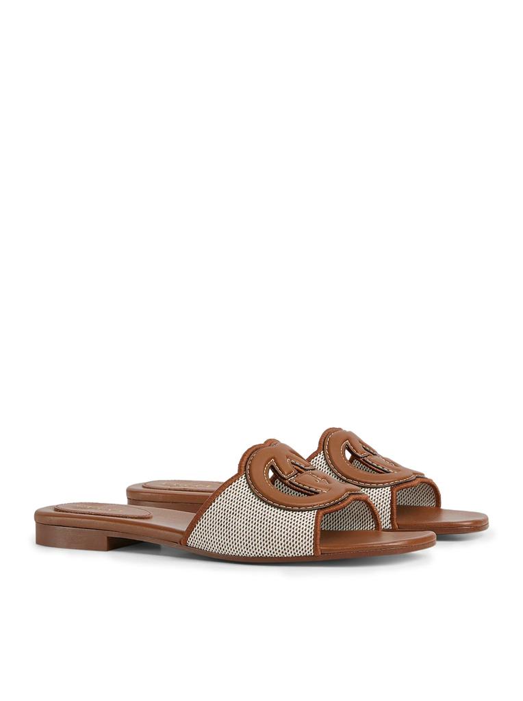 Gucci WOMEN`S SLIDER SANDAL WITH GG CROSS