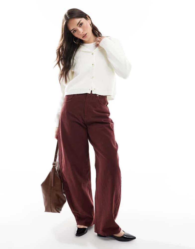 ASOS ASOS DESIGN compact knitted shirt with sailor collar in ecru 2