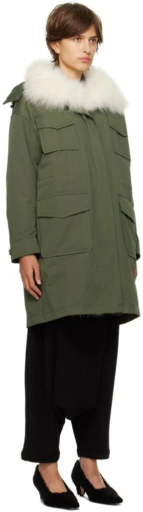 Yves Salomon - Army Khaki Bachette Shearling Down Coat 2