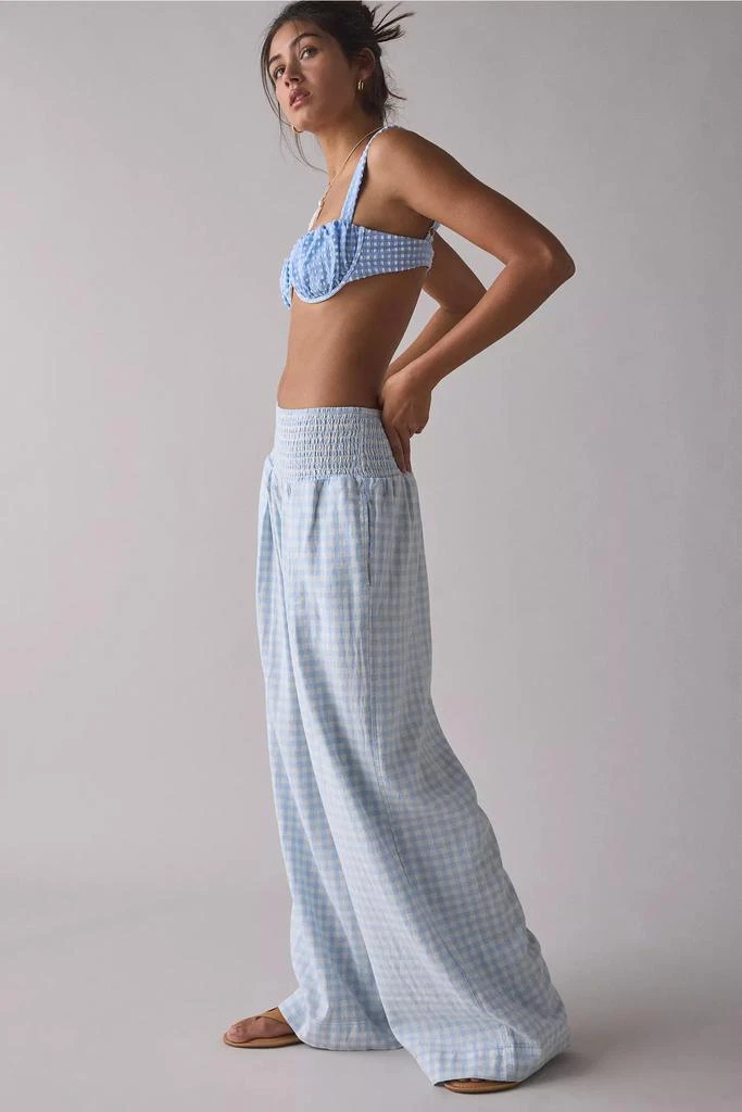 Kimchi Blue Kimchi Blue Caroline Smocked Wide Leg Linen-Blend Pant 4