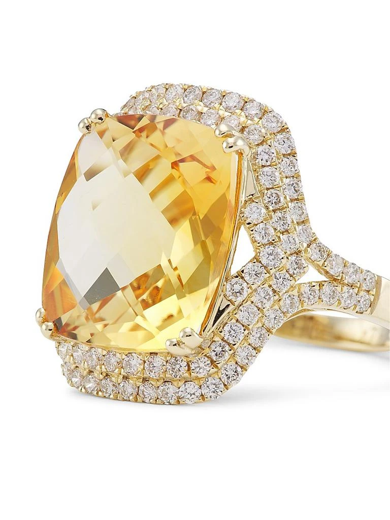 Saks Fifth Avenue Collection 14K Yellow Gold, Citrine & Diamond Cushion Ring 4