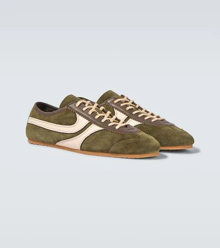 Dries Van Noten Leather-trimmed suede sneakers 5
