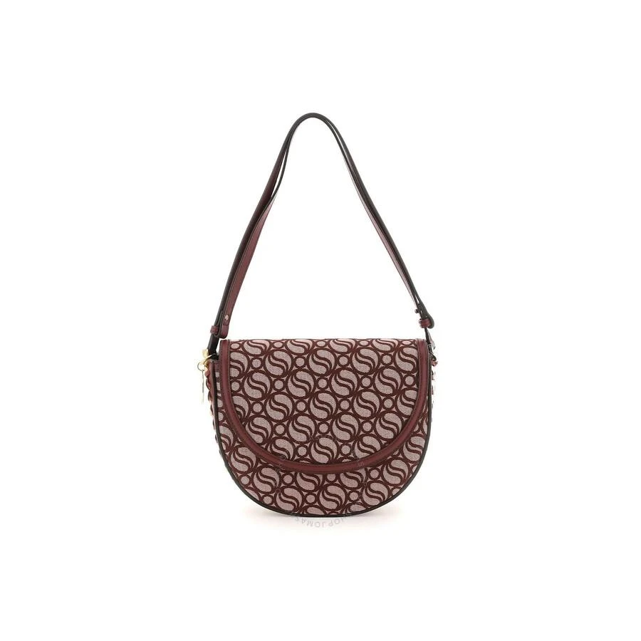 Stella McCartney Ladies Burgundy Frayme Medium S-Wave Flap Shoulder Bag 1