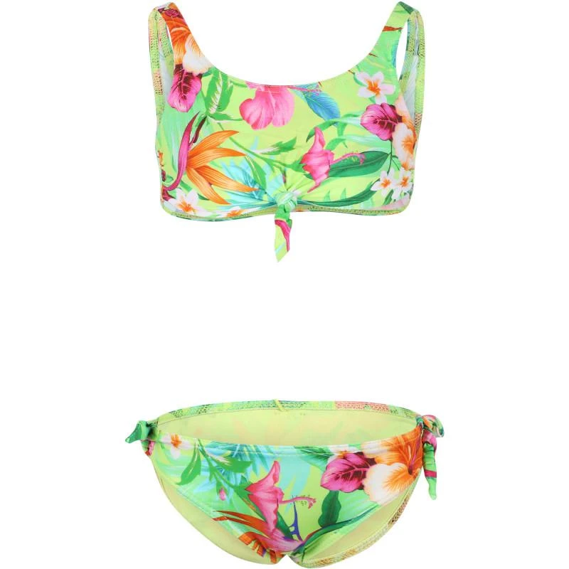 BANANA MOON Tropical flowers bikini in green 1