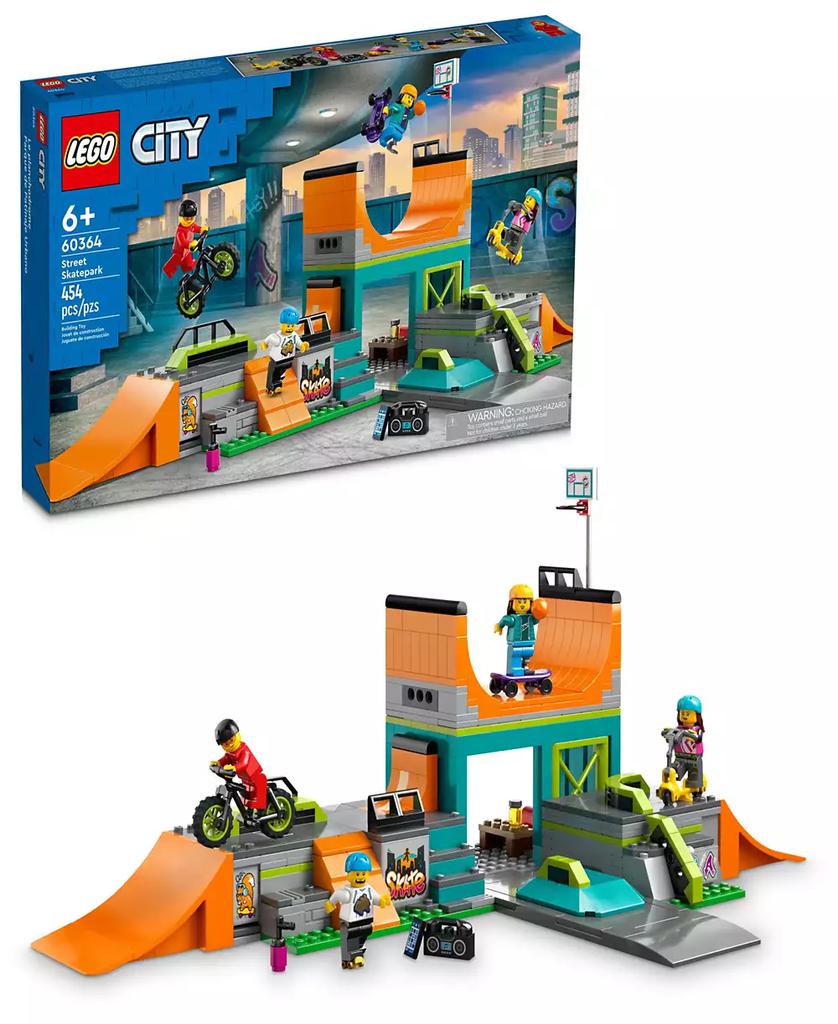 LEGO My City 60364 Street Skate Park Toy Building Set with Minifigures