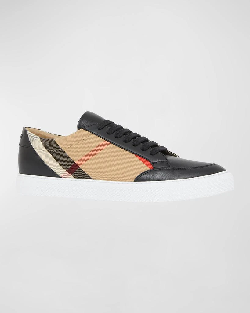 Burberry Salmond Check Leather Low-Top Sneakers 3
