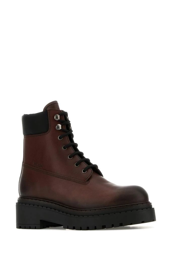 Prada Dark brown leather ankle boots 1