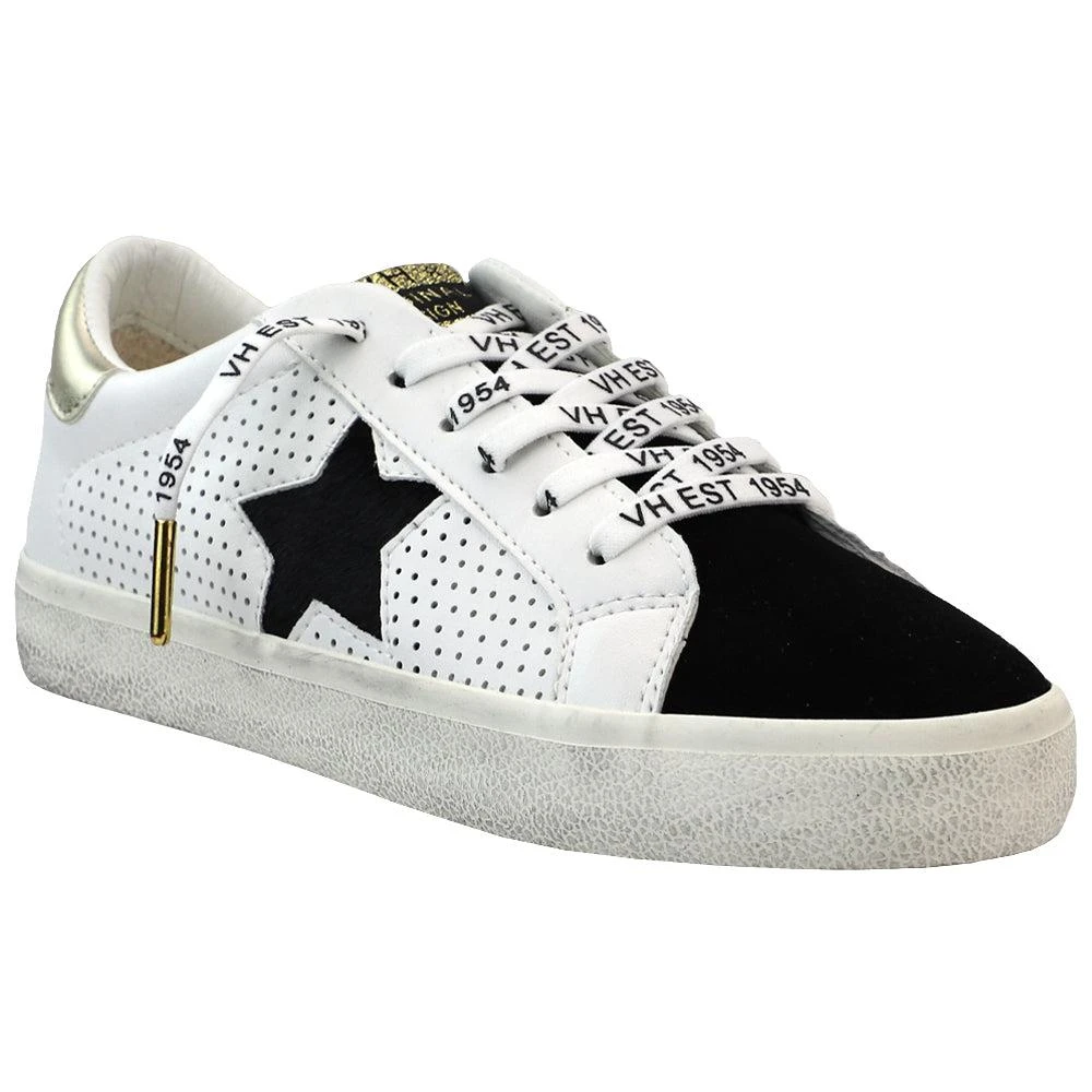 Vintage Havana Gadol Perforated Metallic Lace Up Sneakers 2