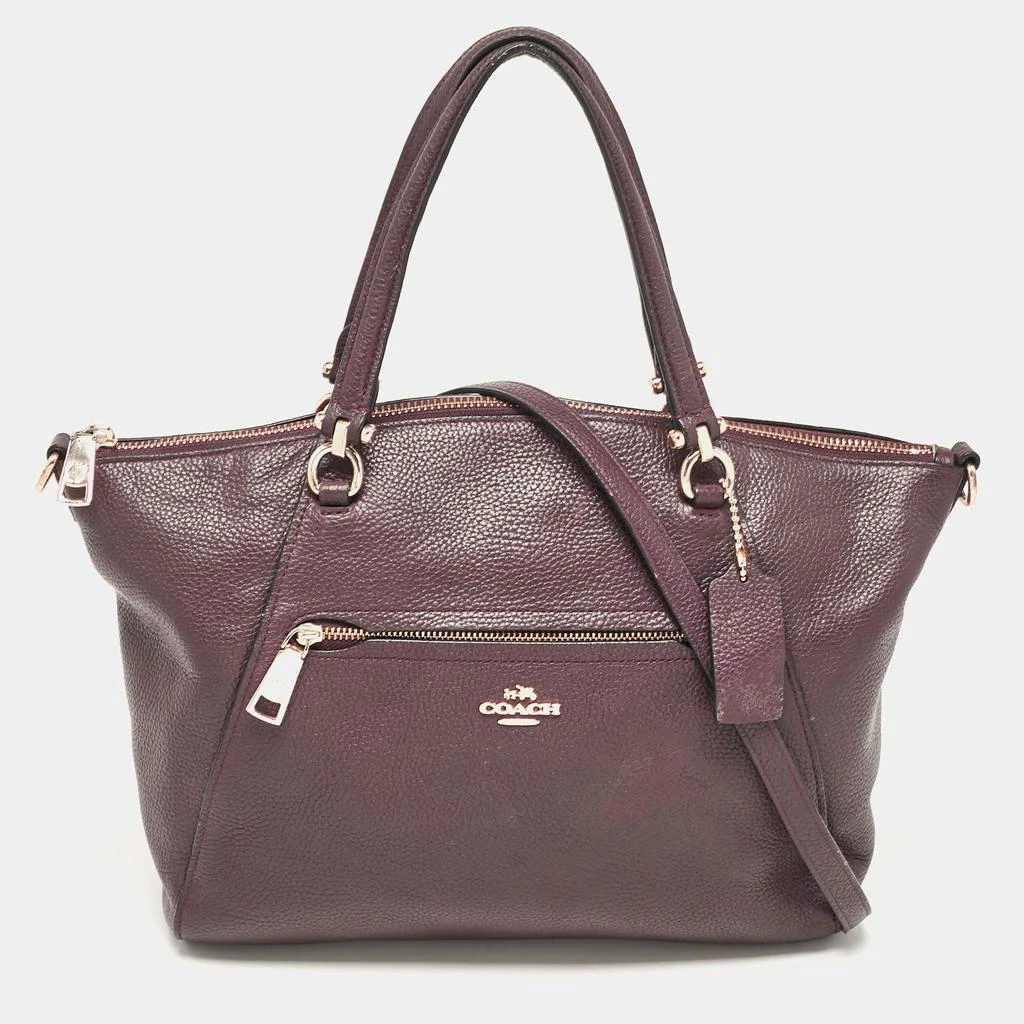 Coach Coach Purple Pebbled Leather Prairie Satchel 1
