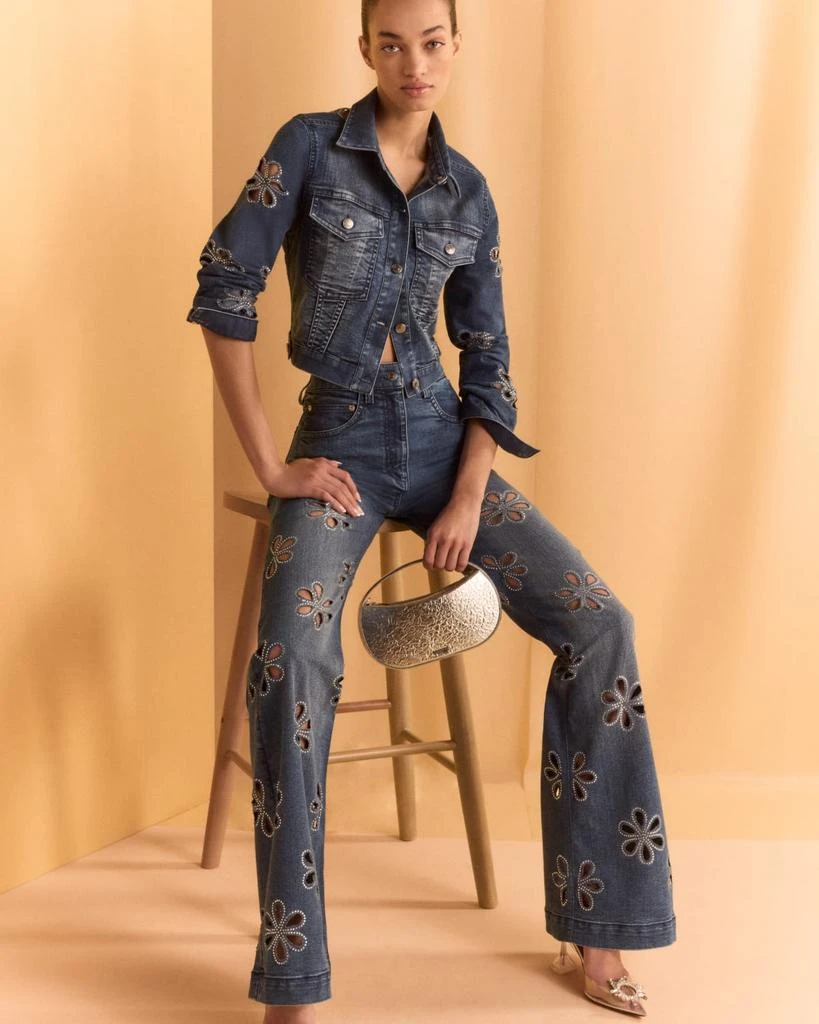 Ramy Brook Zora Embellished Floral Cutout Jeans 5