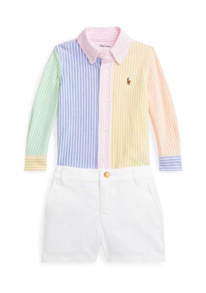 Ralph Lauren Baby Boys Cotton Fun Shirt & Chino Shorts Set