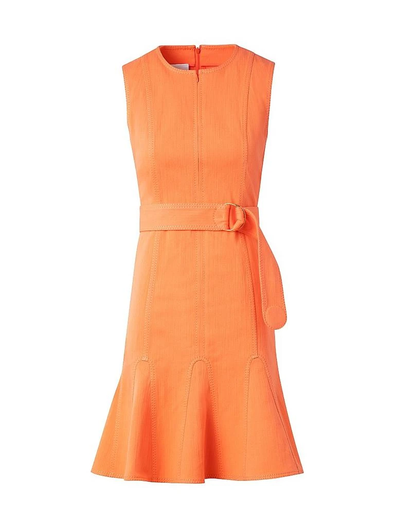 white christmas dresses Fit and Flare Denim Midi Dress with Fringes Cashew / 14
