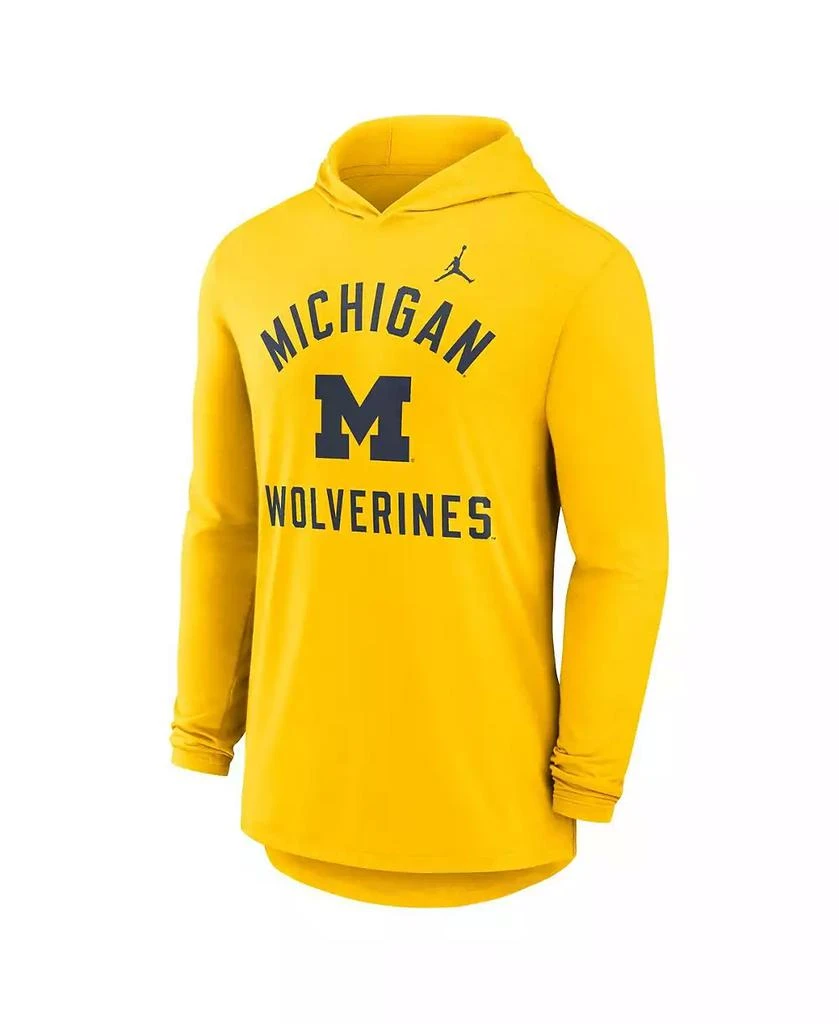 Jordan Men's Maize Michigan Wolverines Classic Arch Tri-Blend Long Sleeve Hoodie T-Shirt