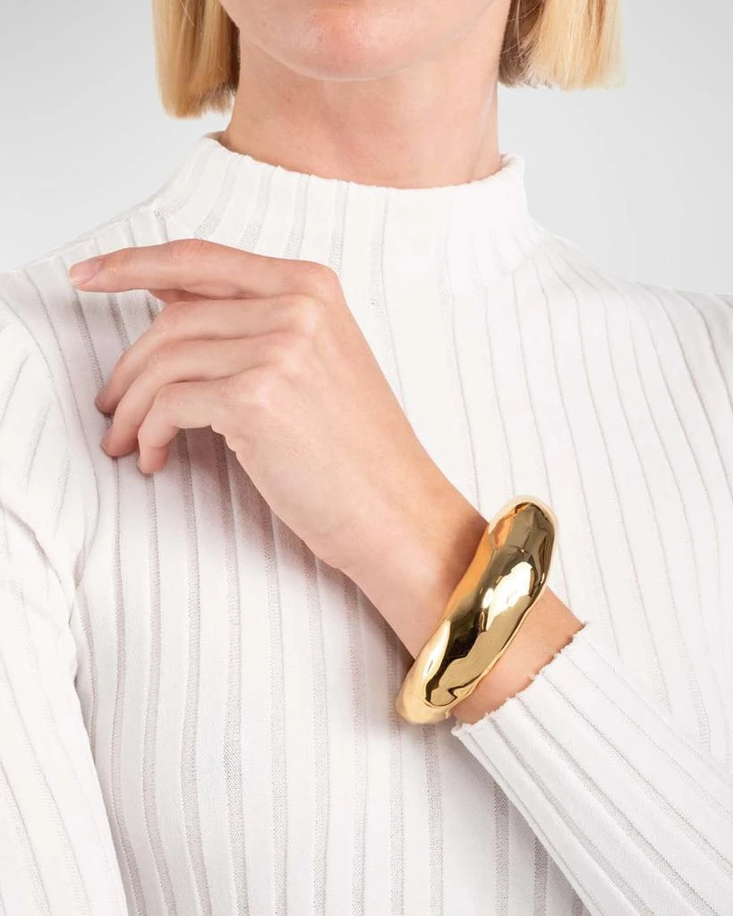 Alexis Bittar Large Molten Gold Hinged Cuff Bracelet 2
