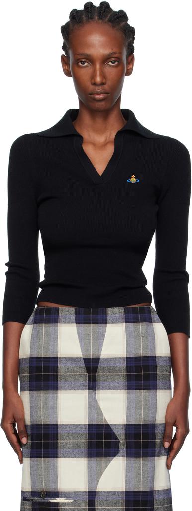 Vivienne Westwood Marina Blue Polo With Multicolor Orb Logo