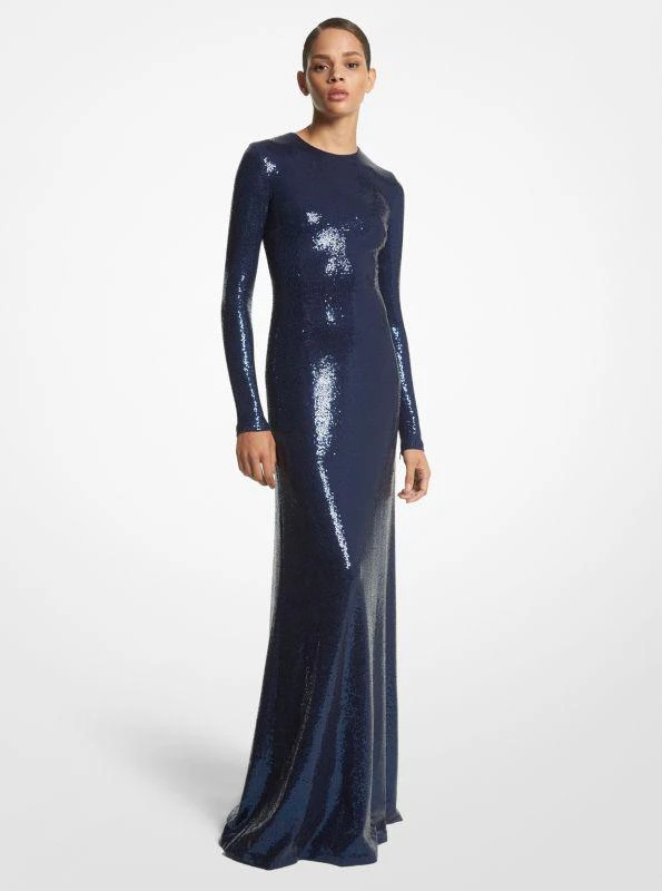 Michael Kors Paillette Matte Jersey Gown 1
