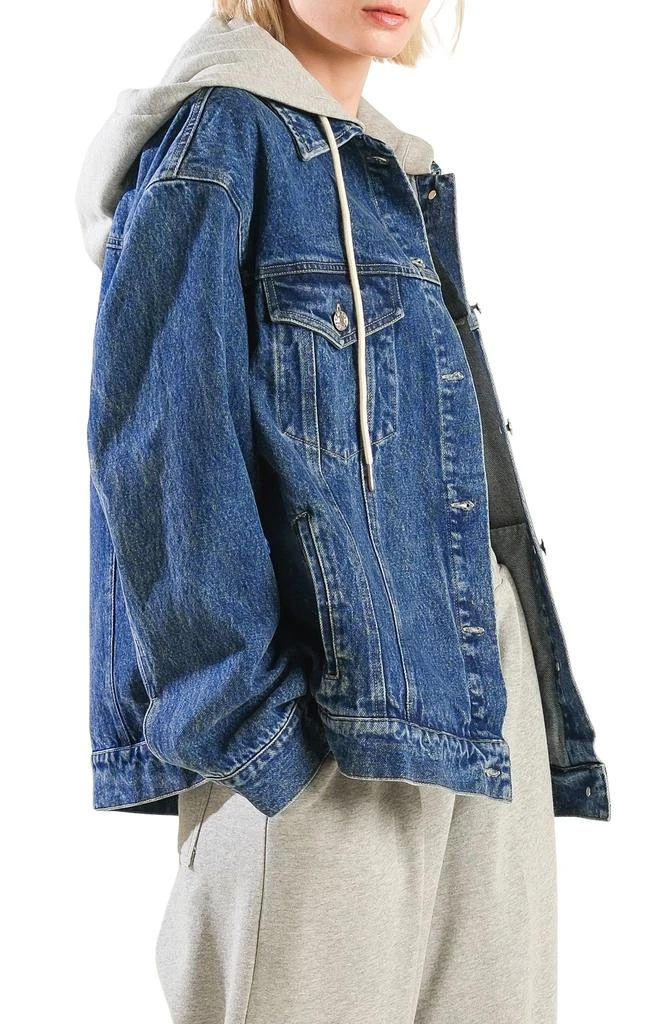 FREEMARKET Hooded Washed Denim Jacket 4