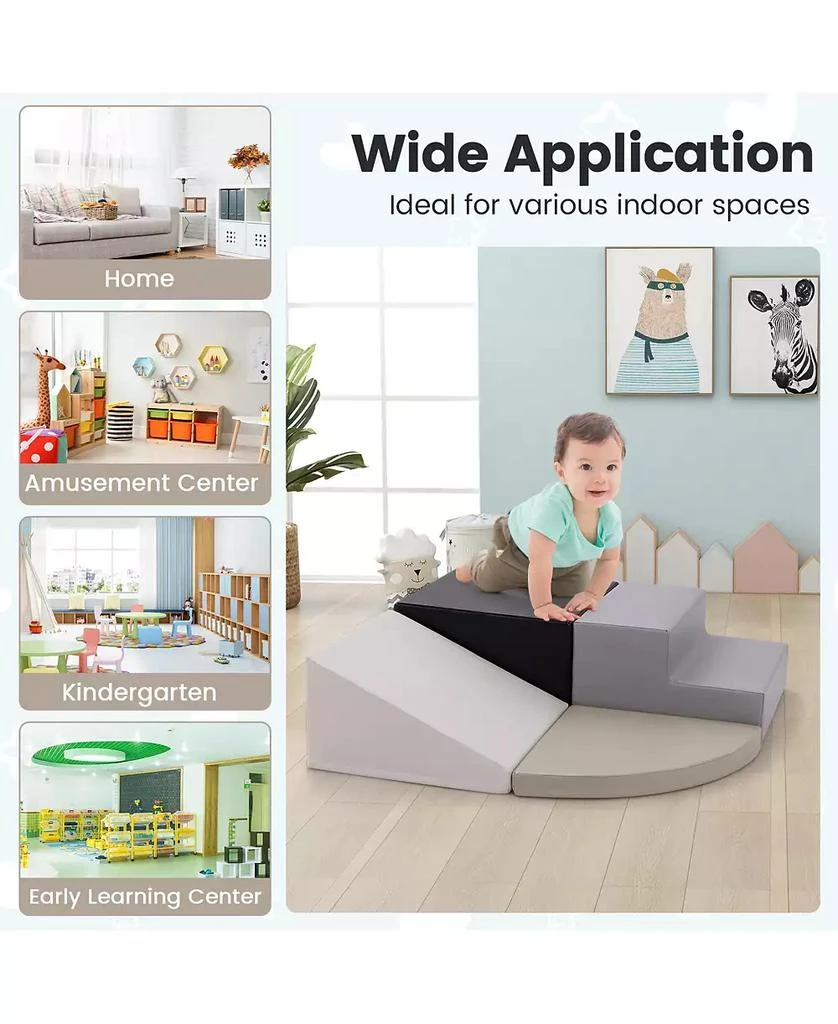 GOUUN 4-Piece Climb and Crawl Foam Block Play Set for Infant Baby 6