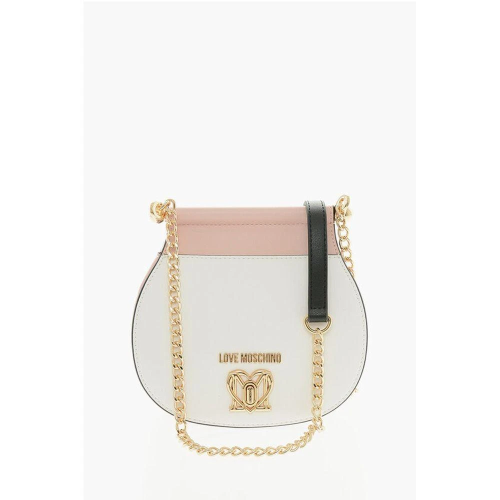 Moschino LOVE Two-Tone Faux Leather Bag with Golden Turn Lock Women's Closure 1