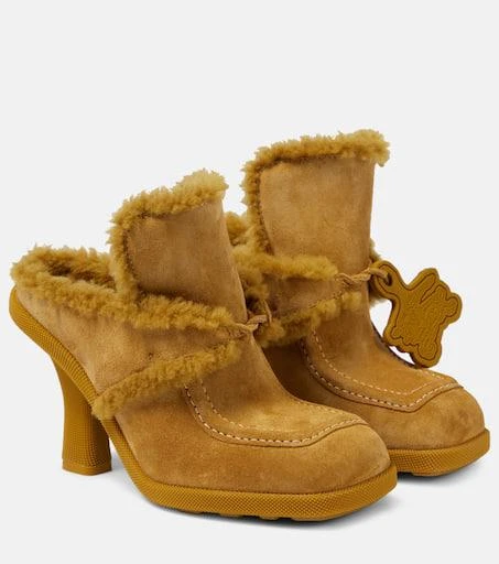 Burberry EKD shearling-lined suede mules 1